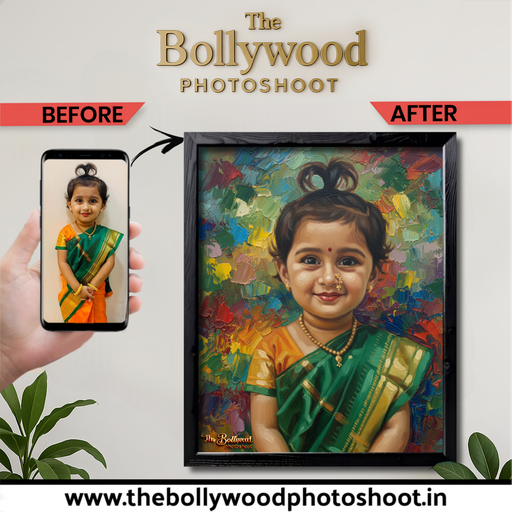 Digital Oil Painting (Baby) -Marathi look